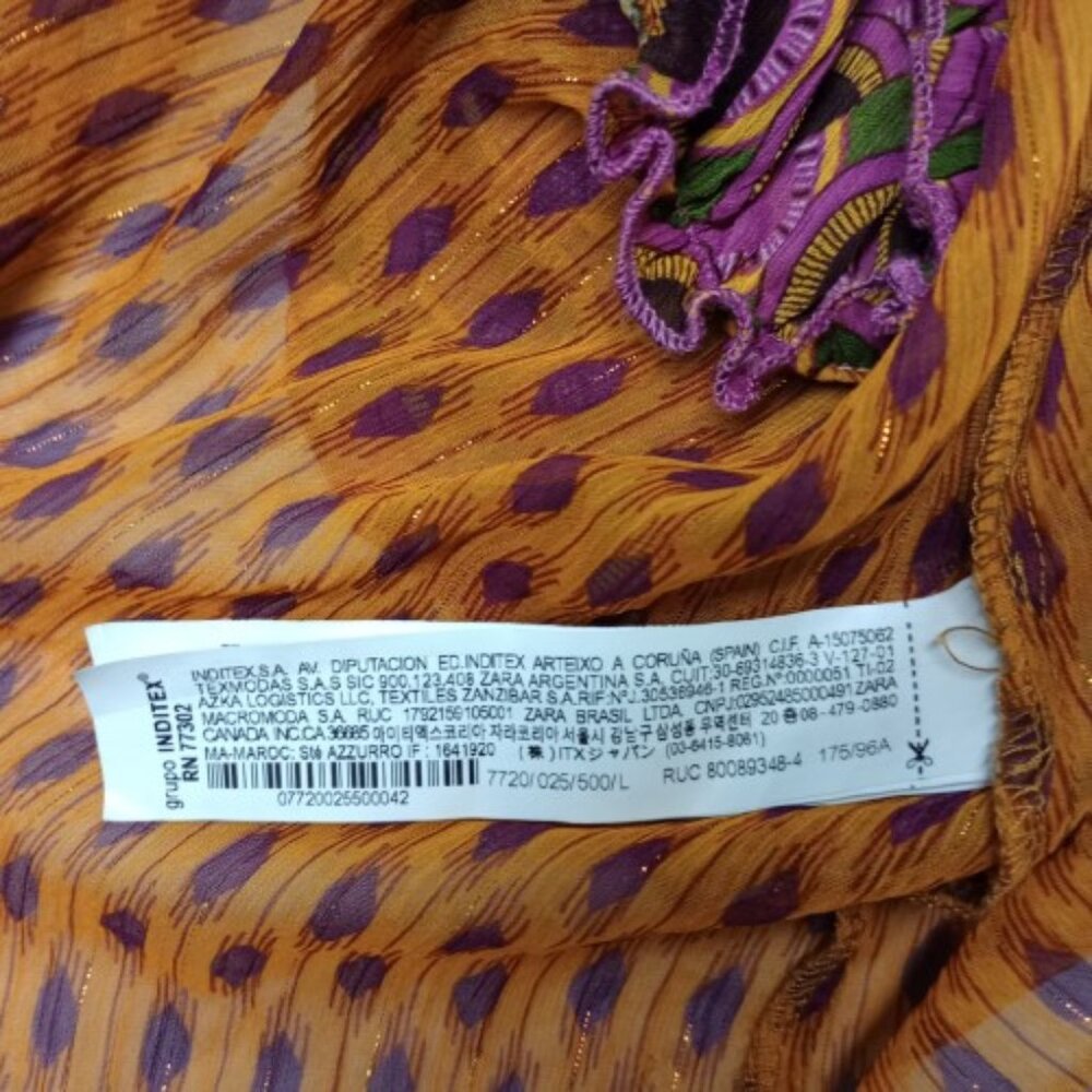 NWT ZARA Flowy Tiered Boho Halter Top Women's Size Large Multi-colored - Picture 5 of 6